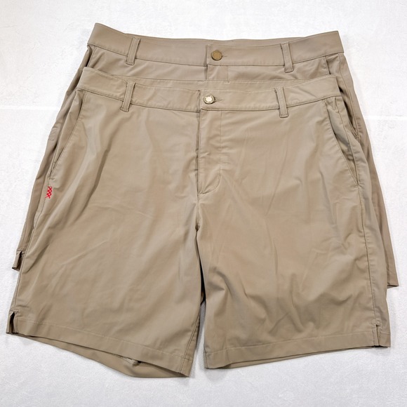 RHONE Men's Size 35 Beige 7" Inseam Flat Front Performance Golf Shorts BUNDLE - Picture 1 of 9